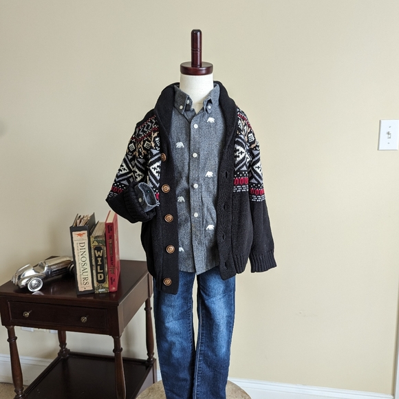 100% cotton, button up cardigan with Fair Isles design by Gymboree - Picture 1 of 3